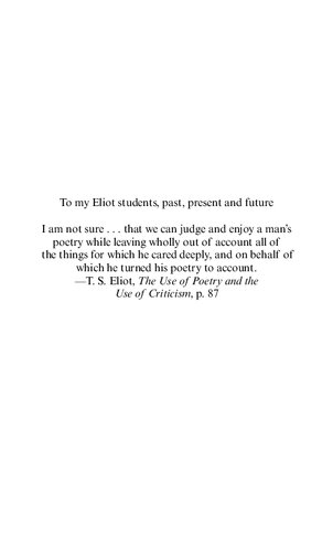T. S. Eliot: A Guide for the Perplexed