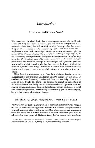 Family Law: Processes, Practices and Pressures