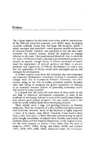 Economics of Fisheries Development