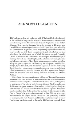 Intellectuals and Civil Society in The Middle East: Liberalism, Modernity and Political Discourse