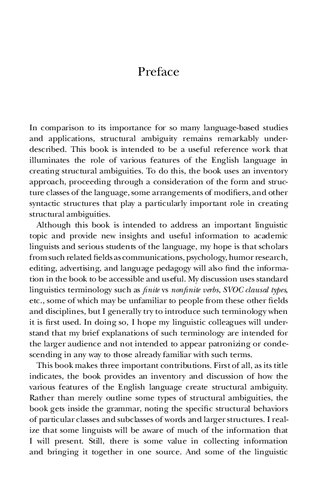 Structural Ambiguity in English: An Applied Grammatical Inventory