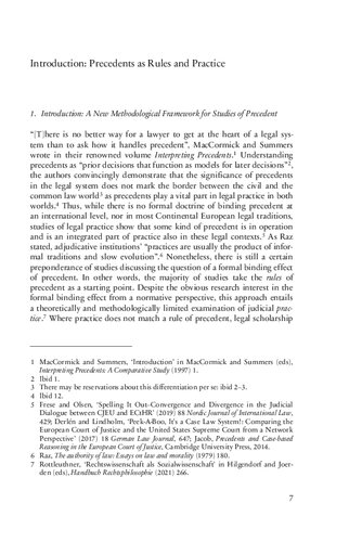 Precedents as Rules and Practice: New Approaches and Methodologies in Studies of Legal Precedents