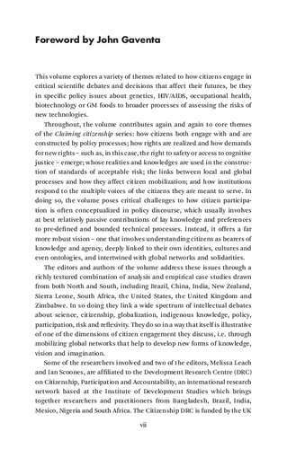 Science and citizens: Globalization and the challenge of engagement