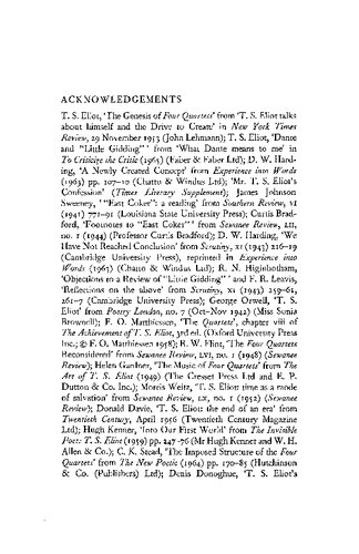 T.S.Eliot: Four Quartets