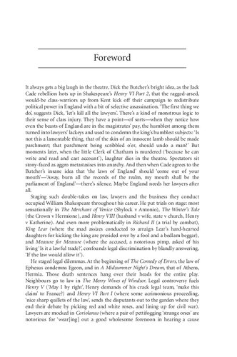 Shakespeare and the Law