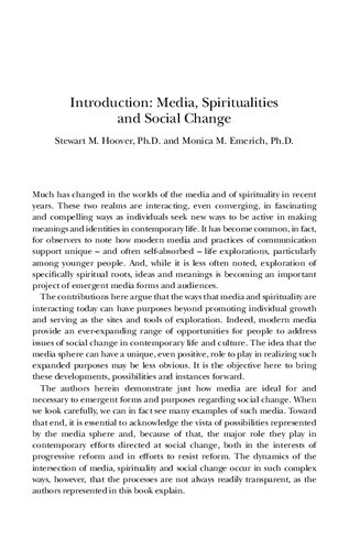 Media, Spiritualities and Social Change