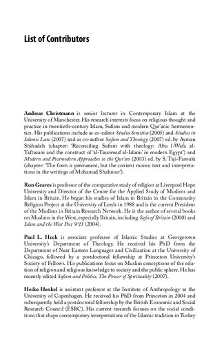 Sufism Today: Heritage and Tradition in the Global Community