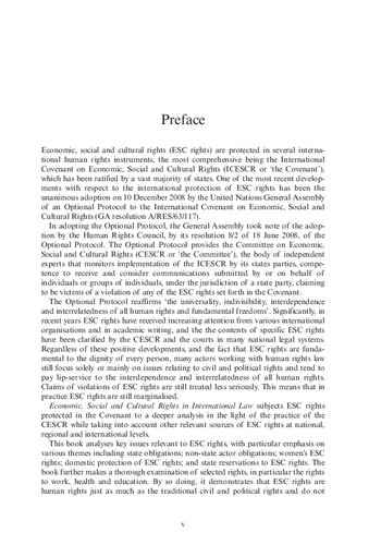 Economic, Social and Cultural Rights in International Law