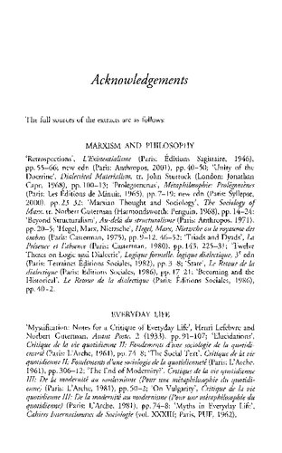 Henri Lefebvre: Key Writings