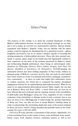 Theoretical Writings