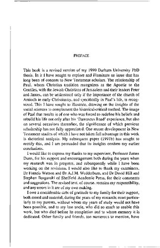 Paul, Antioch and Jerusalem: A Study in Relationships and Authority in Earliest Christianity