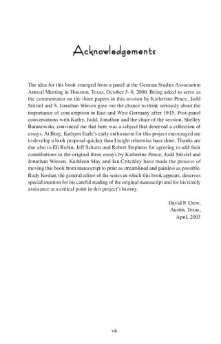 Consuming Germany in the Cold War