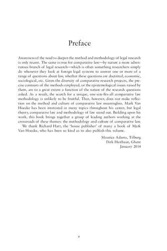 The Method and Culture of Comparative Law: Essays in Honour of Mark Van Hoecke