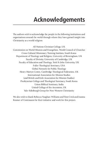 Christianity as a World Religion