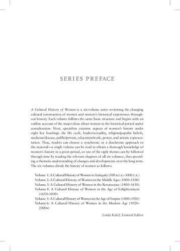 A Cultural History of Women in the Modern Age