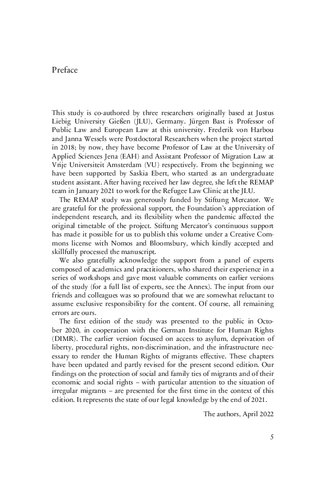 Human Rights Challenges to European Migration Policy: The REMAP Study