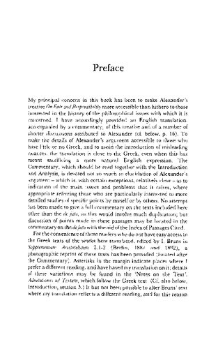 Alexander of Aphrodisias on Fate