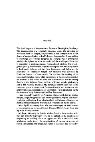 Non-Retaliation in Early Jewish and New Testament Texts: Ethical Themes in Social Contexts
