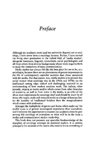 The Sociology of Journalism