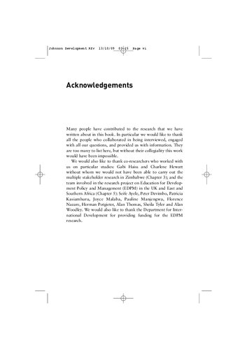 Learning for Development: Development Matters