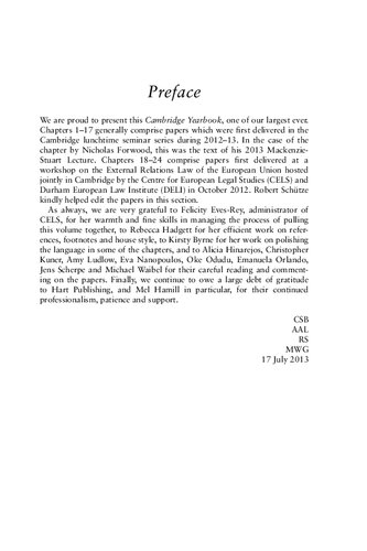 The Cambridge Yearbook of European Legal Studies Volume 15, 2012–2013