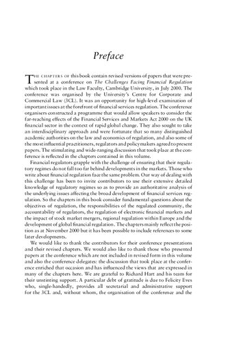 Regulating Financial Services and Markets in the Twenty First Century