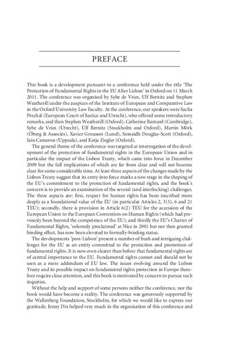 The Protection of Fundamental Rights in the EU After Lisbon