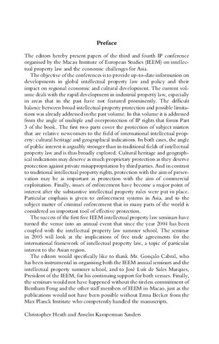 New Frontiers of Intellectual Property Law: IP and Cultural Heritage – Geographical Indications – Enforcement – Overprotection