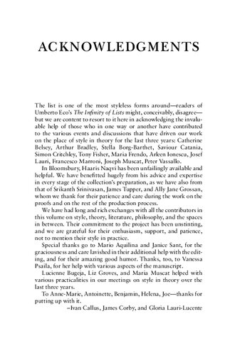 Style in Theory: Between Literature and Philosophy