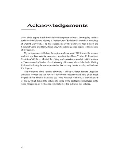 Land and Territoriality