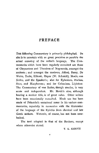 Epistles to the Ephesians and to the Colossians