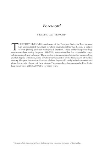 Select Proceedings of the European Society of International Law, Volume 3, 2010