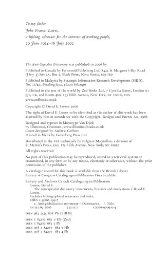 The Anti-Capitalist Dictionary: Movements, Histories & Motivations