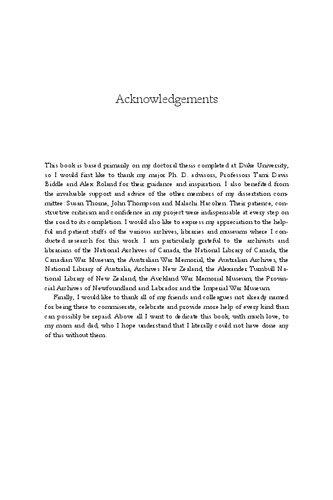 Altered Memories of the Great War: Divergent Narratives of Britain, Australia, New Zealand and Canada