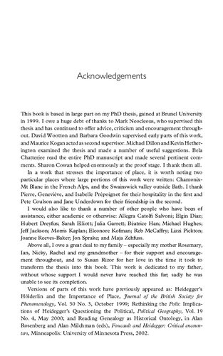 Mapping the Present: Heidegger, Foucault and the Project of a Spatial History