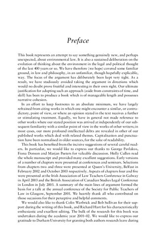 The Philosophical Foundations of Environmental Law: Property, Rights and Nature