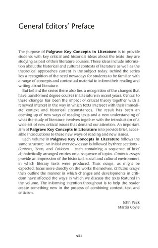 Key Concepts in Contemporary Literature