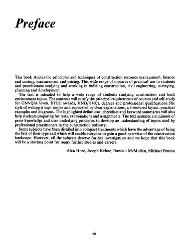 Construction 1: Management Finance Measurement