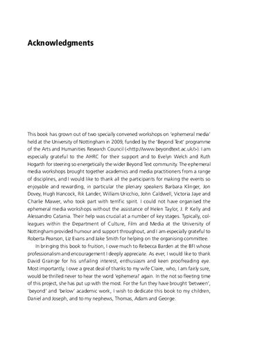 Ephemeral Media: Transitory Screen Culture from Television to YouTube