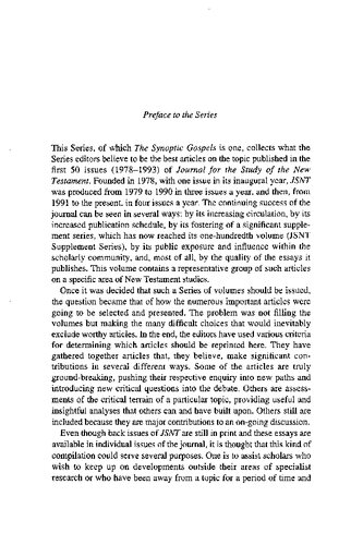 The Synoptic Gospels: A Sheffield Reader