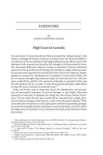 Money Awards in Contract Law