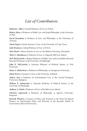 Recrafting the Rule of Law: The Limits of Legal Order