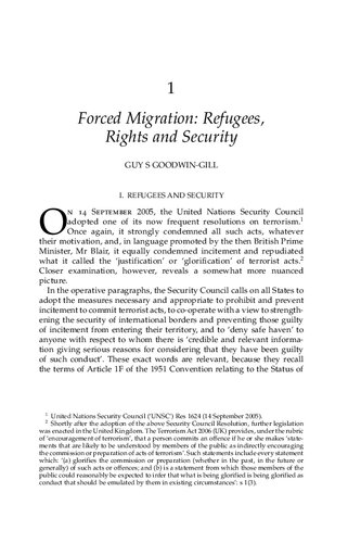 Forced Migration, Human Rights and Security