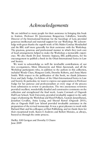 The Legal Tender of Gender: Welfare, Law and the Regulation of Women’s Poverty