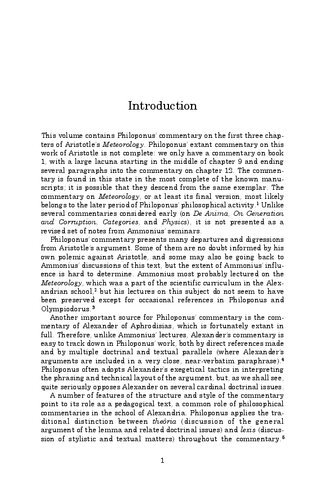 Philoponus: On Aristotle Meteorology 1.1–3