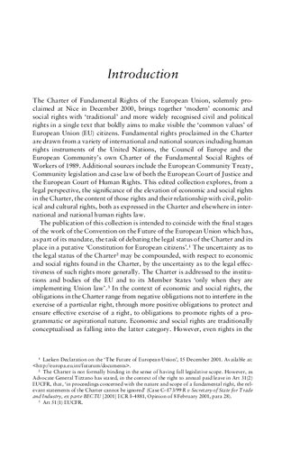 Economic and Social Rights under the EU Charter of Fundamental Rights—A Legal Perspective