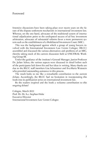 Creation and Implementation of a Multilateral Investment Court