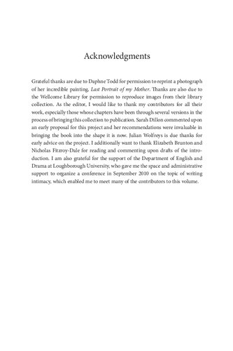 Scenes of Intimacy: Reading, Writing and Theorizing Contemporary Literature