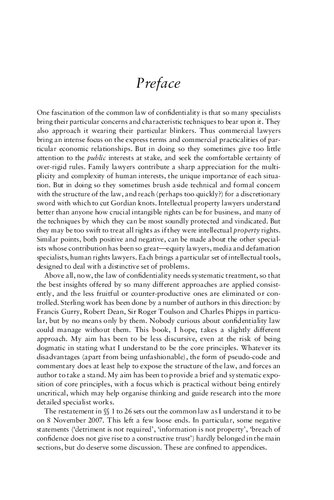 The Law of Confidentiality: A Restatement