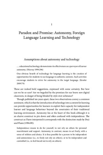 Autonomy and Foreign Language Learning in a Virtual Learning Environment
